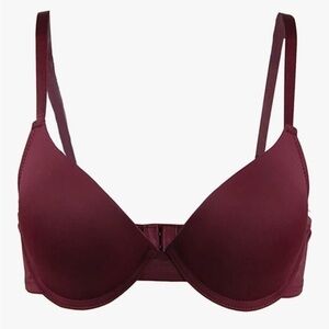 Tommy Hilfiger Push Up Bra Women's Red Wine Size 34C Padded Comfort Soft Lined